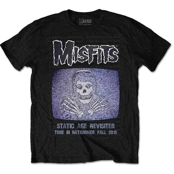 Misfits Static Age Reviseted Logo punk rock Official T-Shirt XL NWT UK made - Picture 2 of 4